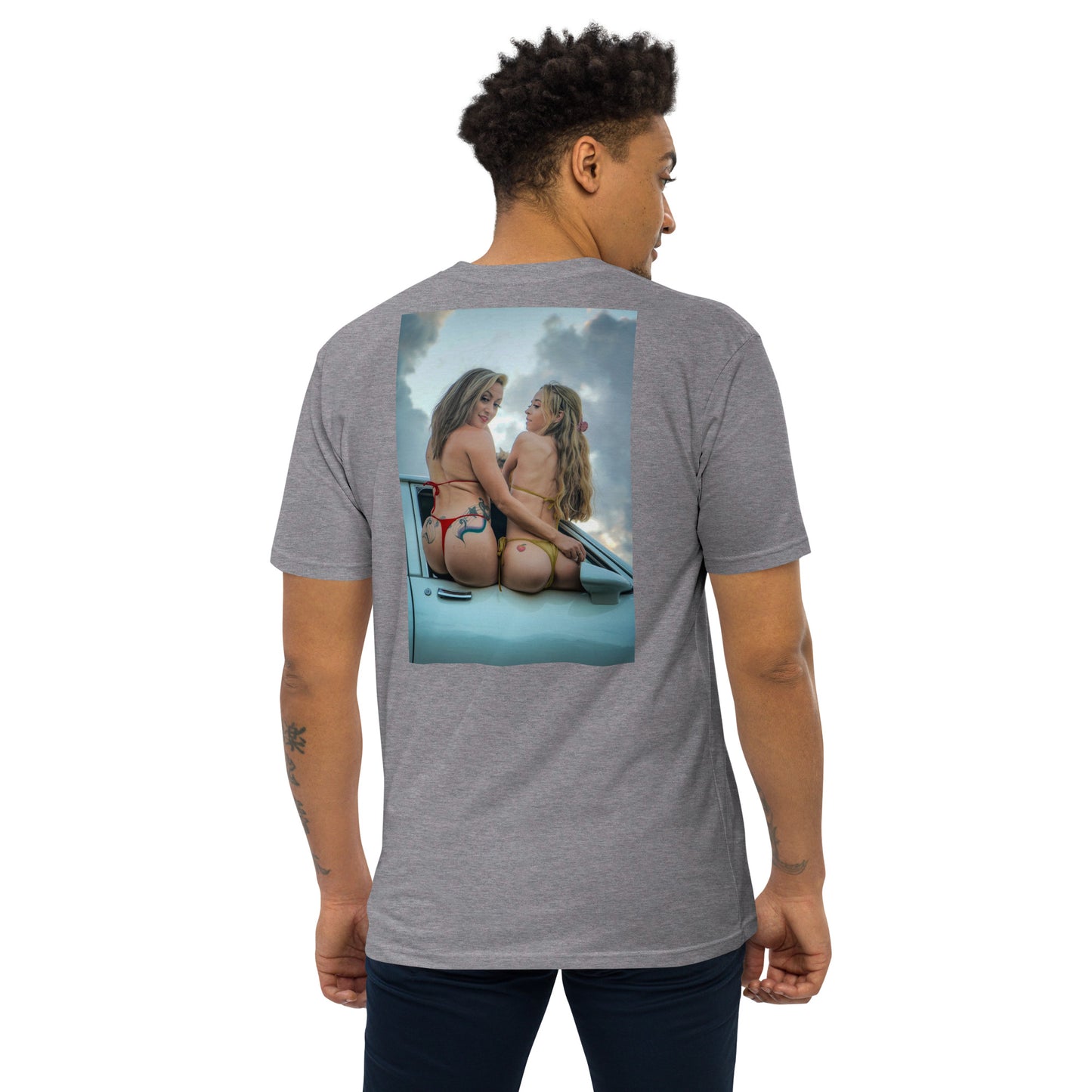 Peaches for Peace Men’s premium heavyweight tee