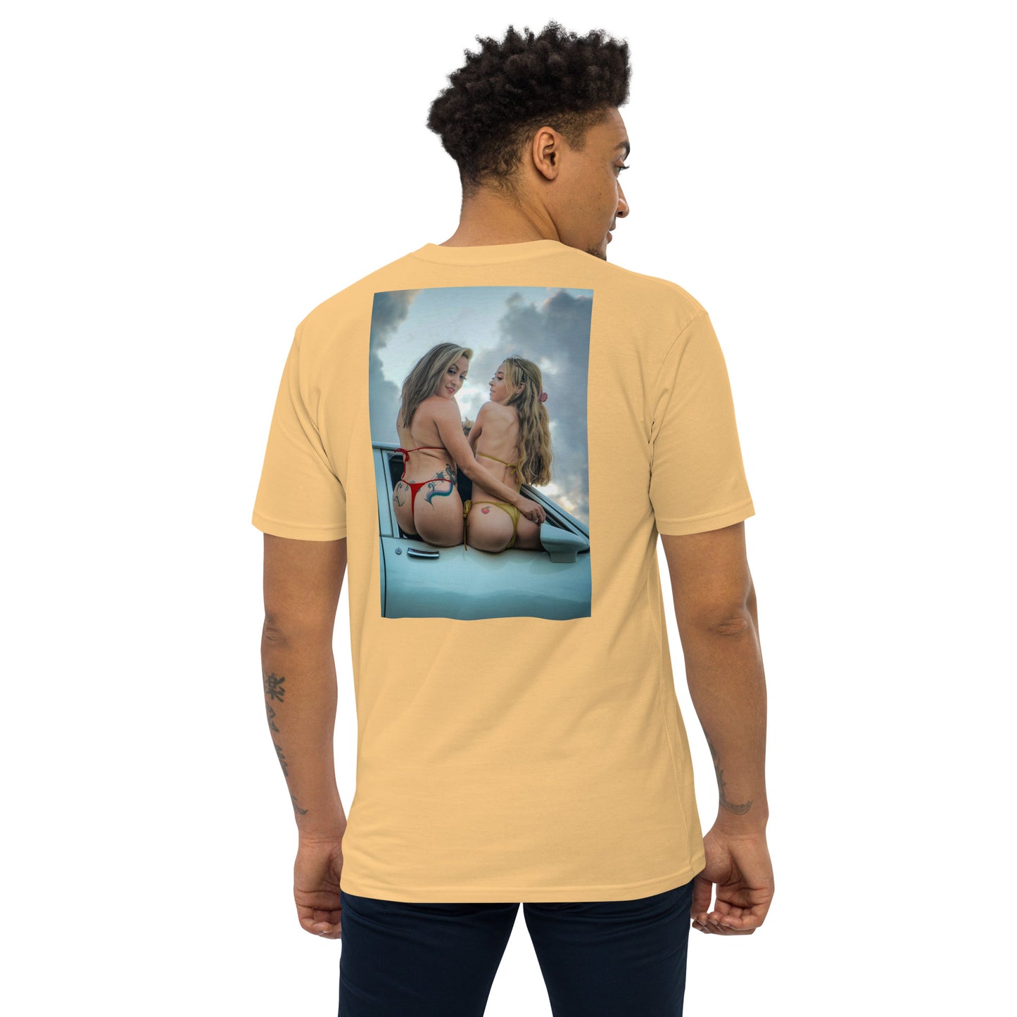 Peaches for Peace Men’s premium heavyweight tee