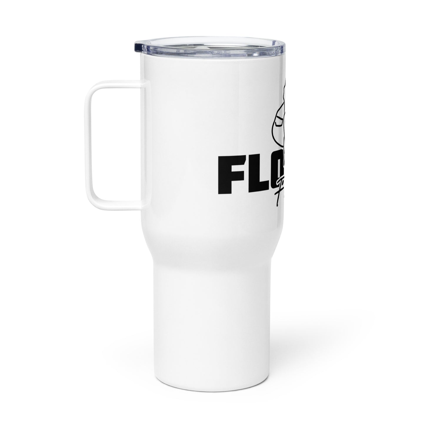 Travel mug with a handle